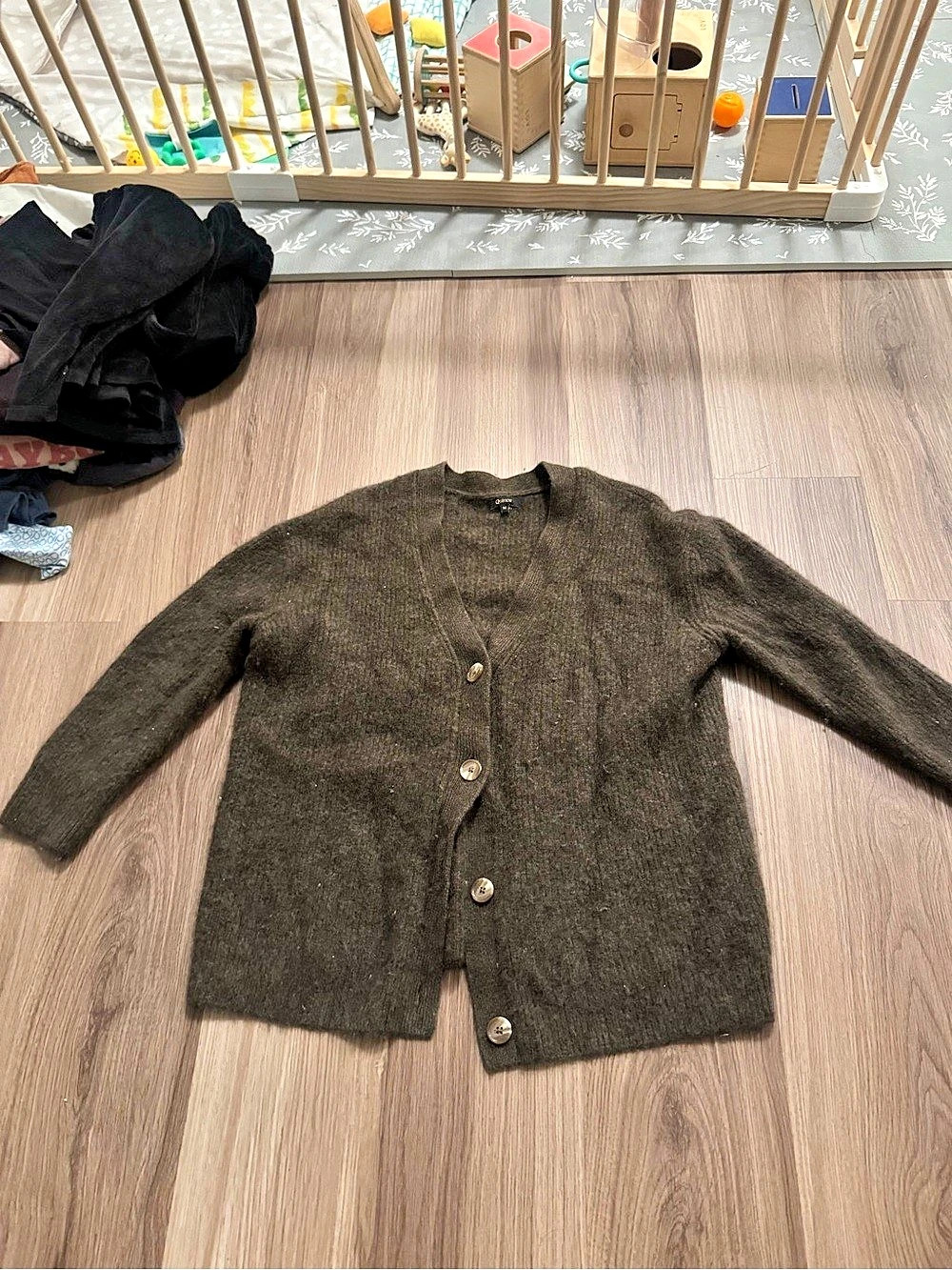 Quince Mongolian Cashmere Oversized Boyfriend Cardigan Sweater Boyfriend